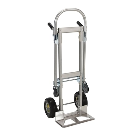 Vestil Silver Aluminum Convertible Hand Truck 500 lb/Platform 650 lb Capacity CAHT-500